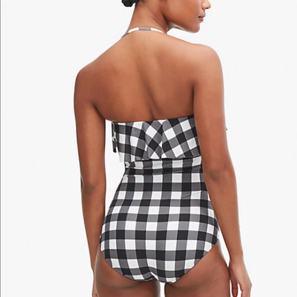 Kate Spade Ruffle Plaid Bandeau Underwire One Piece Swimsuit Size Small - Picture 12 of 12